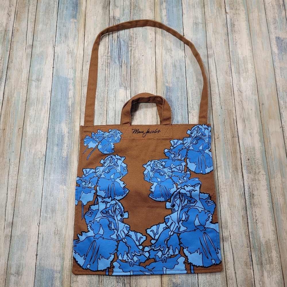 Marc Jacobs Blue and Brown Paisley Tote Bag.
